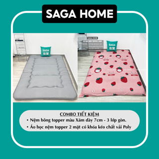 [COMBO TIẾT KIỆM ] Nệm Topper dày 7cm và ga bọc nệm 2 mặt giá SIÊU TIẾT KIỆM đa dạng mẫu mã