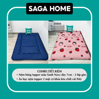 [COMBO SINH VIÊN ] Nệm Topper dày 7cm và ga bọc nệm 2 mặt giá SIÊU SINH VIÊN đa dạng mẫu mã