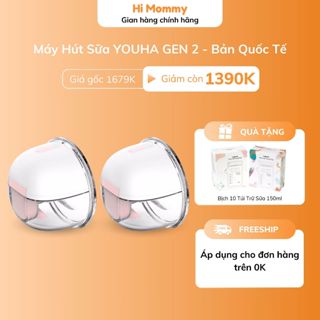 Máy Hút Sữa Không Dây YOUHA GEN 2 - Bản Quốc Tế Full Phụ Kiện, Máy Hút Sữa Rảnh Tay Kết Nối App Điện Thoại - 1 Máy