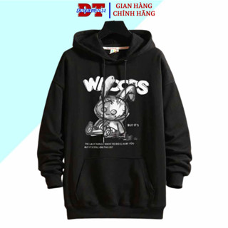 [FREESHIP 20K] Áo khoác nam in hình hạo tiết thỏ tai dài phối chữ in phong cách, áo hoodie có nón dài tay mặc ấm đi nắng