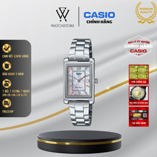 Đồng Hồ Nữ Casio Vintage LTP-1234DS-4ADF Màu Xà Cừ Mặt Kính Khoáng Chữ Nhật 21mm Chống Nước Dây Kim Loại Chính Hãng 