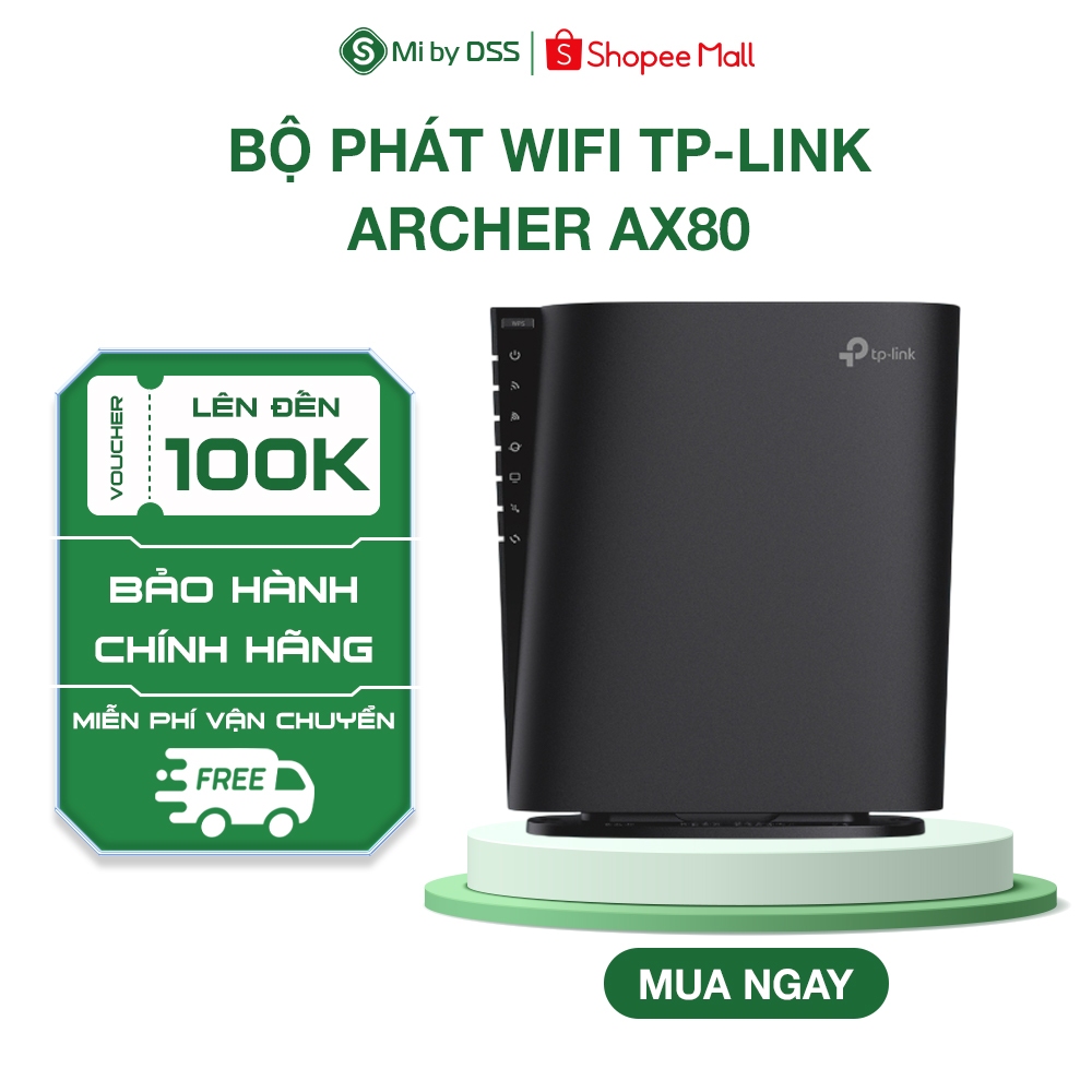 Bộ Phát Wifi TP-Link Archer AX80 với 8 Luồng và Cổng 2.5G - Chính hãng BH 24 tháng