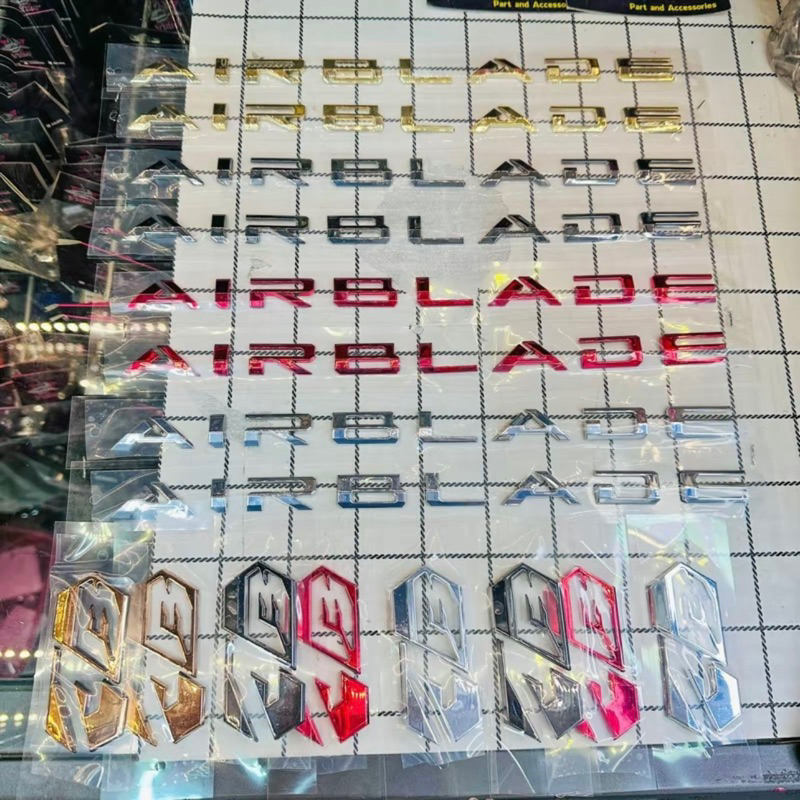 Tem chữ Ab 125 team  Airblade 160 2023 150 2024 2013 2014 2015 2017 2018 2019 logo đen nổi sườn