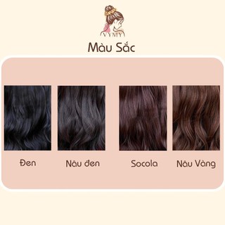 Tóc nguyên đầu xoăn dợn có mái 50-60cm CC93 - Tóc Giả Cao Cấp VyMy