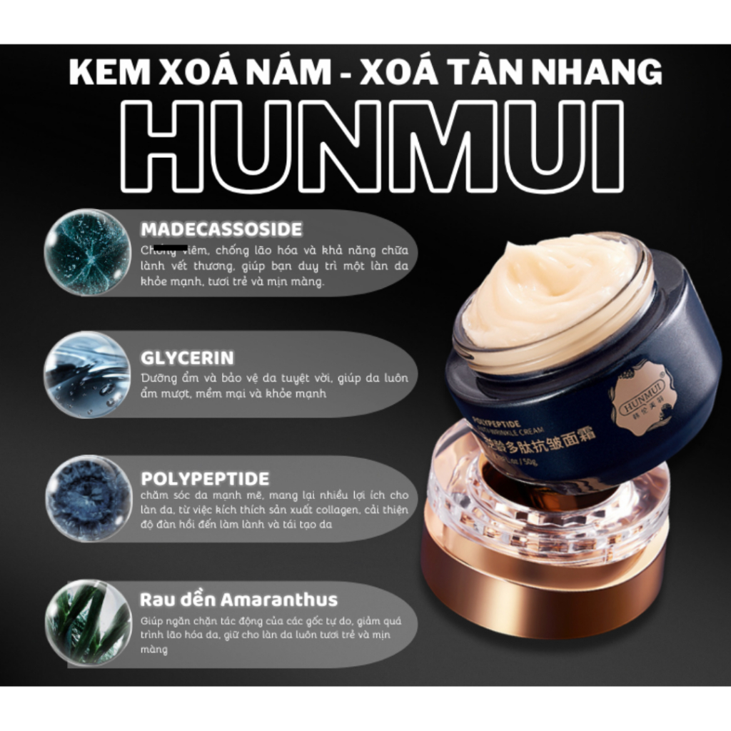 Kem bôi xóa nhăn mờ nám Hunmui - Giúp cải thiện nếp nhăn, mờ nám tàn nhang, cho làn da tươi trẻ trắng sáng đều màu