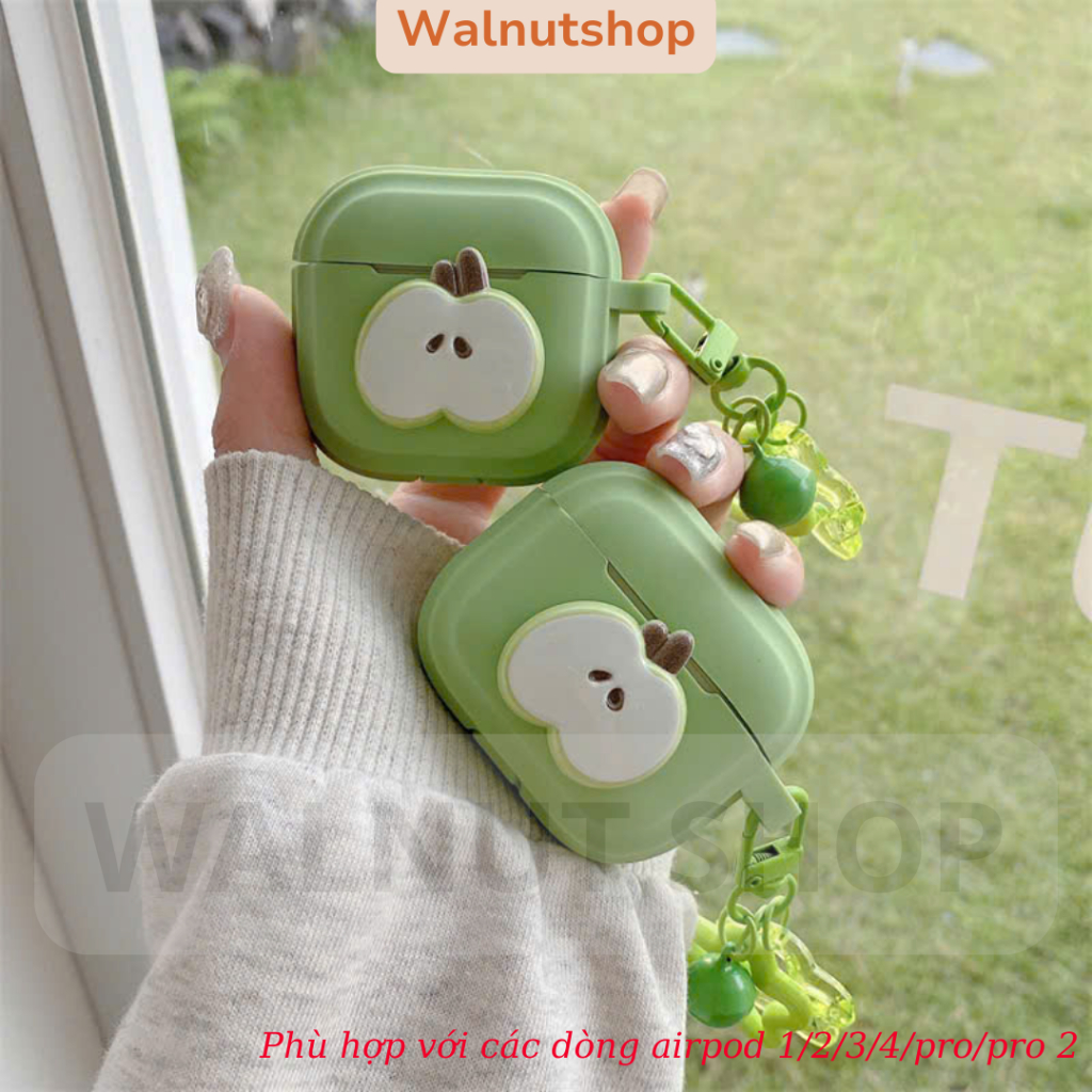Ốp airpod quả táo full mã airpod 1/2/3/4pro/pro 2/pro 3 || ốp airpod silicon mềm - hình quả táo dễ t