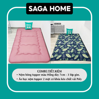 [COMBO DỄ THƯƠNG ] Nệm Topper dày 7cm và ga bọc nệm 2 mặt giá SIÊU DỄ THƯƠNG đa dạng mẫu mã