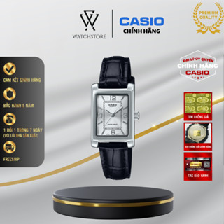 Đồng Hồ Nữ Casio Vintage LTP-1234LL-7ADF Màu Bạc Mặt Kính Khoáng Chữ Nhật 21mm Chống Nước Dây Da Chính Hãng