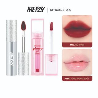 Combo Son Lì Vỏ Bạc Merzy The Glam Mellow Tint 4g + Son Tint Bóng Merzy Bisous Glowy Gel Tint 4g