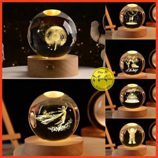 Đèn Ngủ Decor 3D Quả Cầu Pha Lê Phát Sáng Để Bàn, Quà Tặng Sinh Nhật,  Qùa Tặng Giáng Sinh, Quà Lưu Niệm, Bảo Hành 1 Năm