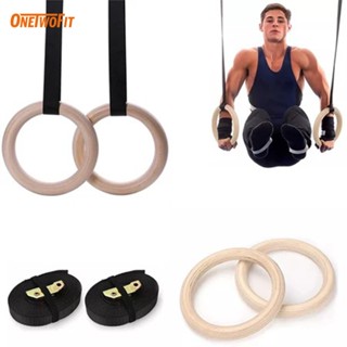 OneTwoFit Bộ 2 Vòng Treo Gymnastic Rings Hỗ Trợ Tập Dip Với Xà Đơn, GYM Ring Ngoài Trời