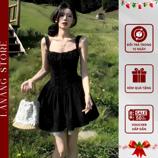 Váy babydoll dáng corset phong cách vintage – đầm công chúa tiểu thư đi chơi LaNang V423