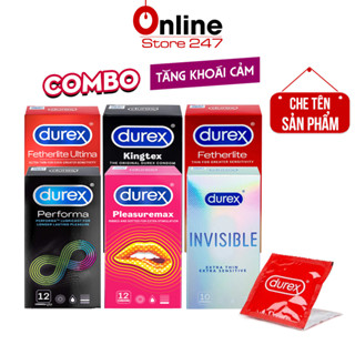Bao Cao Su Durex Invisible, Kingtex, Ultima, Fetherlite, Pleasuremax, Performa - Bcs Siêu Mỏng, Gân Gai, KDTG