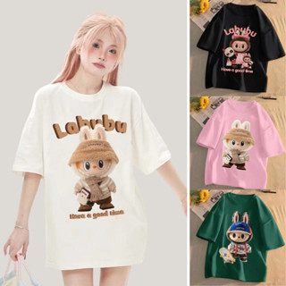 Áo Thun Nữ Ngắn Tay Cổ Tròn Form Rộng Áo Phông Labubu Unisex Chất Cotton Cao Cấp