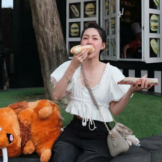 Áo croptop Tay Bồng Bèo Bo Chun Tiểu Thư Dễ Thương, Áo Kiểu Cổ U Buộc Nơ Màu Trắng