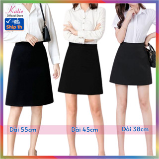 Chân Váy Chữ A Công Sở 2 Lớp KATIE Váy A Lót Quần Trong 2 Túi Có Dây Kéo Chất Liệu Tuyết Mưa Vitex