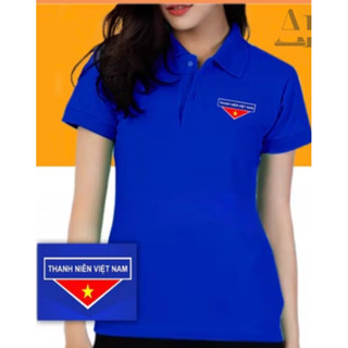 Áo phông đoàn logo thêu, form ôm , áo thun polo đoàn, may kỹ, vải đẹp co giãn 4chiều, đủ size nam nữ