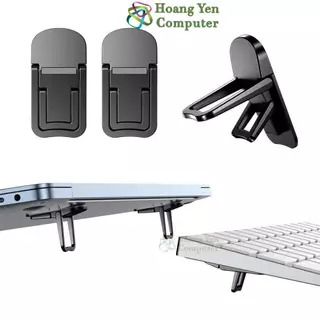 Bộ 2 Chân Đế Laptop Mini Có 2 Mức Gập Lại, Keo Dính 3M Cực Chắc Chắn, Chất Liệu Nhựa Cứng Chắc