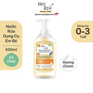 [ĐƠN 199K] Nước Rửa Bình Sữa Và Đồ Dùng Em Bé Tạo Bọt BZU BZU Thực Vật Chai 500ml