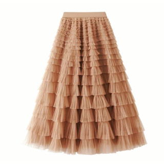 chân váy lưới ren nhiều tầng xòe rộng dáng dài công chúa,dài váy 90-100cm