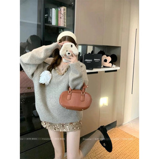 Set Áo Len Viền Cổ V Kèm Chân Váy