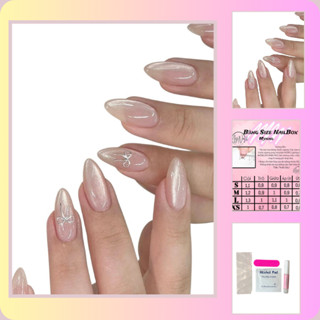 (Hot Sale) Nail Box thiết kế Mắt mèo kim cương hồng vẽ nơ Metan nhà Mynail 026