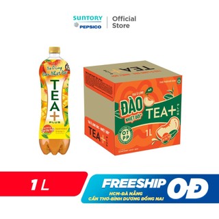   NEW  Thùng 12 Chai Trà Ô Long Tea+ Đào Trái Cây Nhiệt Đới  1L chai  