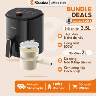  【Combo Sales  Gaabor 58 Nồi chiên không dầu 3.5L AF-35M02A và Nồi điện đa năng 2L EC-20E01B 