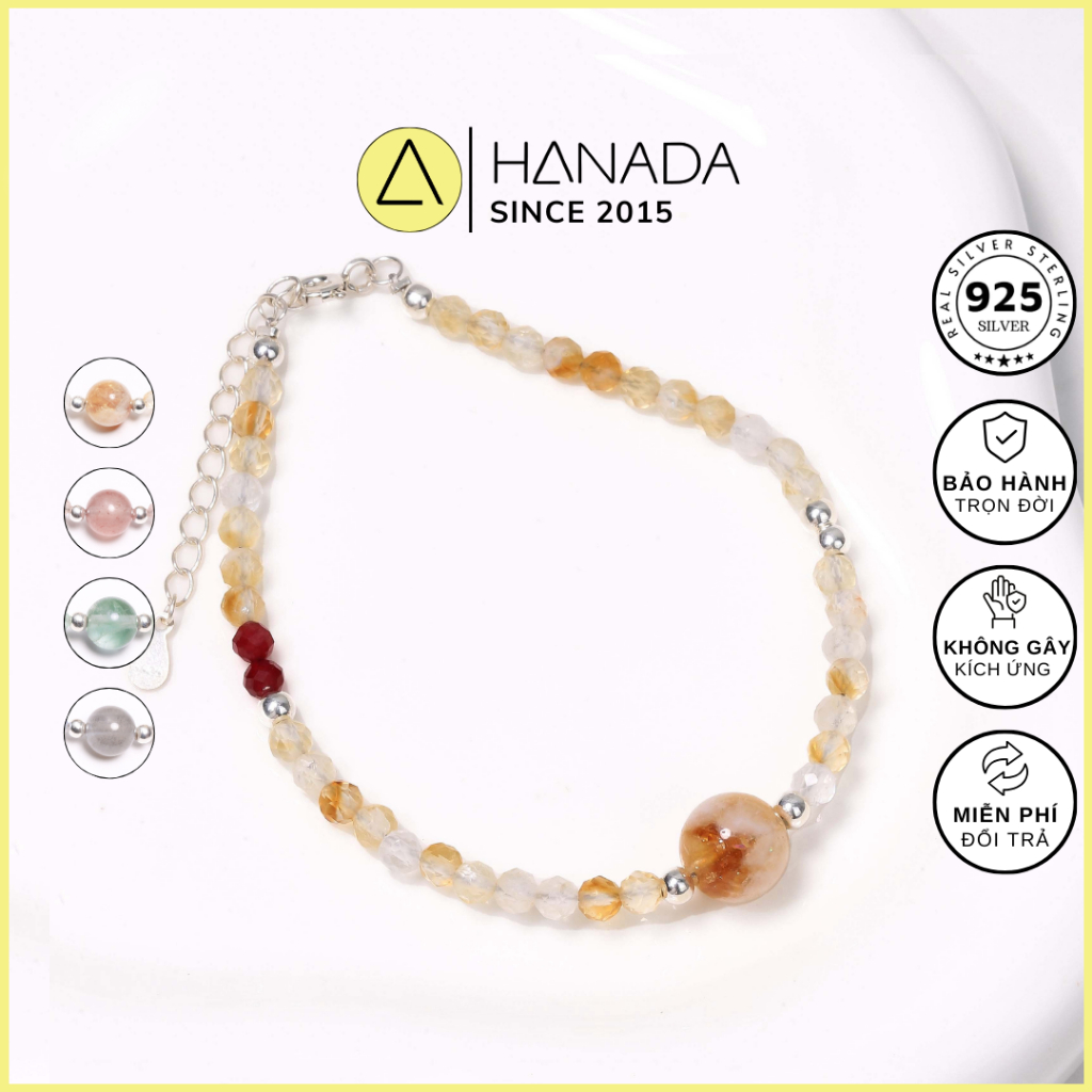 [BẠC 925-BH TRỌN ĐỜI] Lắc tay Bạc 925 Hanada Full Vòng Đá May Mắn , Vòng Tay Quà Tặng ,Mang hằng ngày  2324 G17