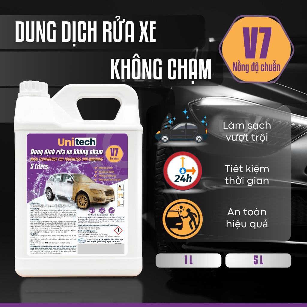 Dung Dịch Rửa Xe Không Chạm UNITECH V7 (5 Lít) - Bọt Tuyết Không Chạm Rửa Xe Ô Tô, Xe Máy Cao Cấp