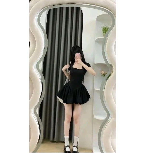 Đầm bí dáng bồng tiểu thư form xòe, váy nữ xinh cổ U dáng ngắn tay ngắn - 25 Store | BigBuy360 - bigbuy360.vn