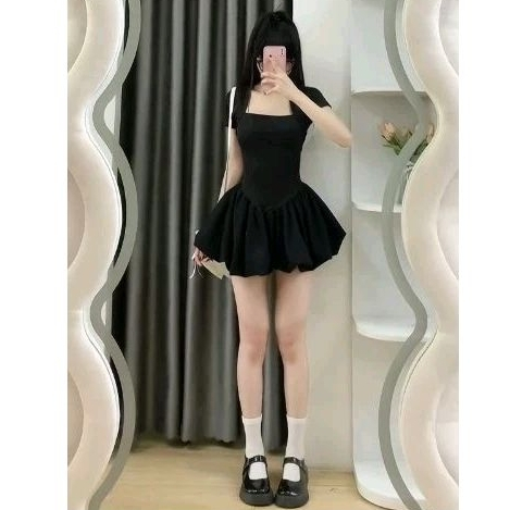 Đầm bí dáng bồng tiểu thư form xòe, váy nữ xinh cổ U dáng ngắn tay ngắn - 25 Store | BigBuy360 - bigbuy360.vn