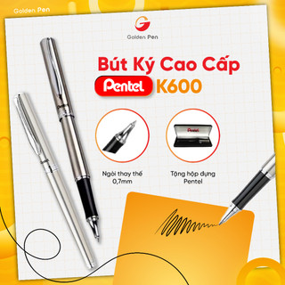 Bút ký cao cấp pentel k600pg mạ vàng nét 0.7mm có hộp