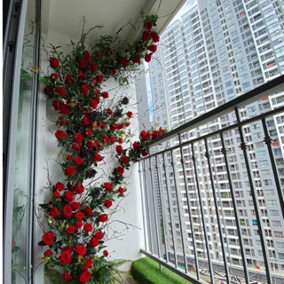 Dây Leo Hoa Hồng Loại Đẹp, Dây Dài 1m7 - Hoa Giả Hoa Lụa, Dây Leo Giả Trang Trí