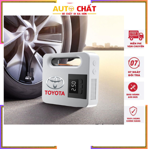 (BƠM TOYOTA) Bơm Lốp Điện Tử TOYOTA Tự Ngắt Cao Cấp, Dây Dài Đến 4 Bánh Xe, Lõi Đồng Mạnh Mẽ Bền Bỉ