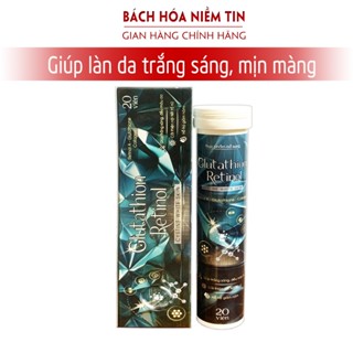 Viên sủi trắng da toàn thân LUMI NMN Etina Collagen White - Hộp 20 viên bổ sung collagen, glutathione, tổ yến, vitamin