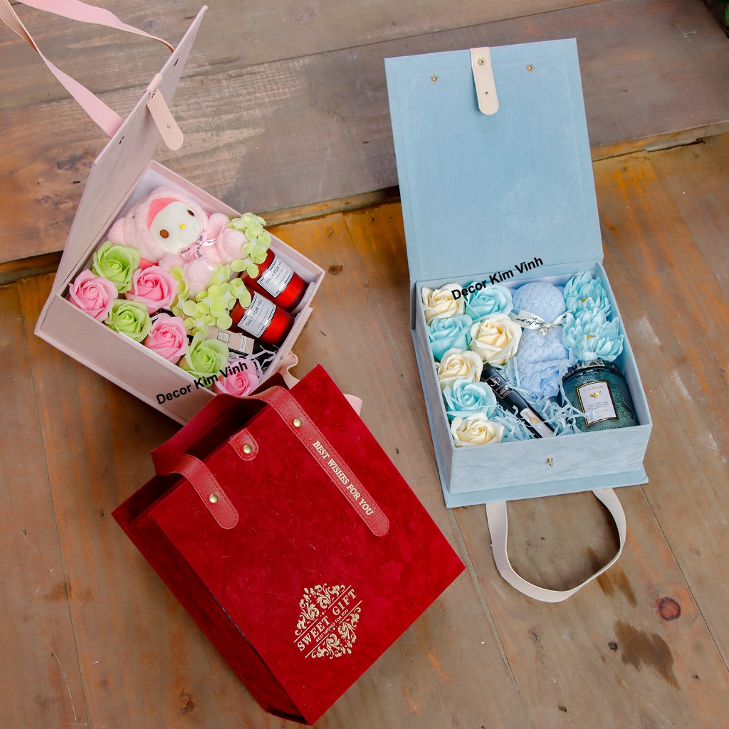 Hộp Quà Hộp Hoa QUA24 Quà Tặng Ý Nghĩa 8/3, Sinh Nhật, Valentine
