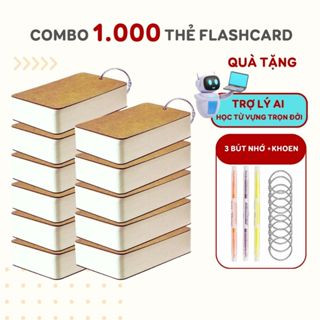  Thẻ học từ vựng combo 1000 thẻ flashcard trắng tặng kèm trợ lý hỗ trợ học tiếng anh trung nhật hàn 