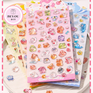 Set Sticker DIY Nổi 3D Cute, Chất Liệu Nhựa PVC Phù Hợp Trang Trí Sổ Tay, Điện Thoại, Nón Bảo Hiểm, Dán Móng Tay