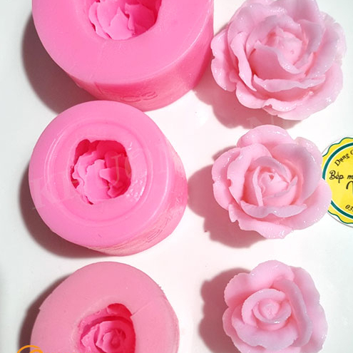 Set 3 khuôn silicon hoa hồng 4D mã C sét 3