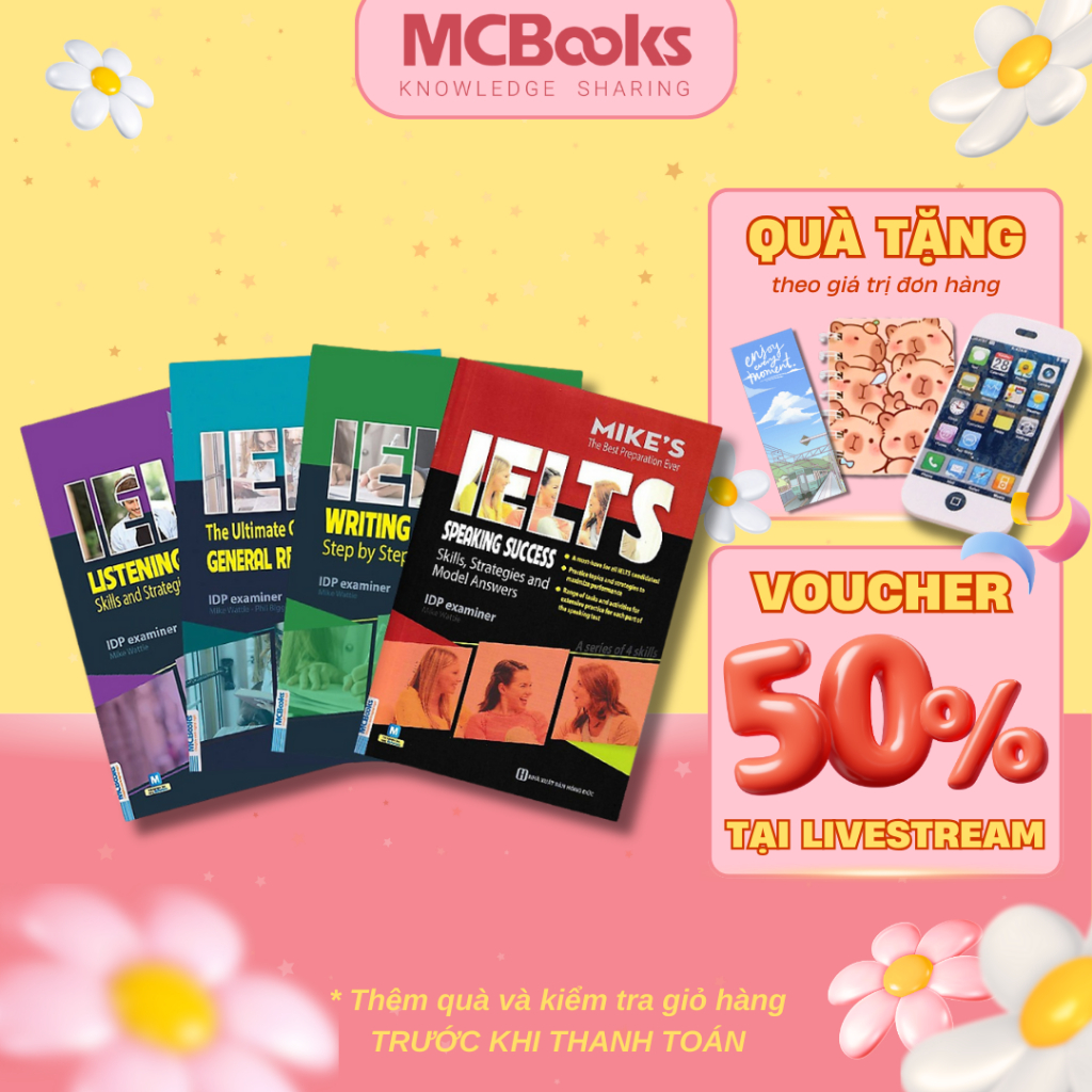 Sách Combo 4 Kỹ Năng Ielts Mike's Luyện Thi Ielts Học Thuật - Mcbooks