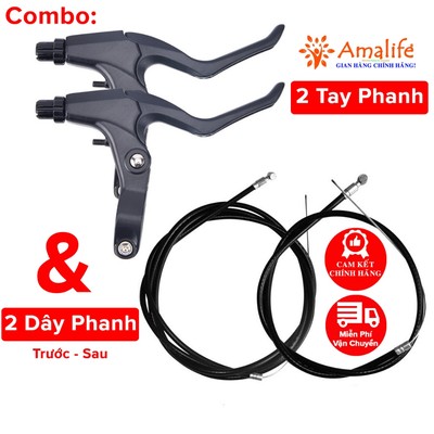 Combo 2 Tay Phanh Xe Đạp Và 2 Dây Phanh Xe Đạp Thể Thao Trước Sau Hợp Kim Chắc Chắn, An Toàn, Rẻ Chính Hãng Amalife