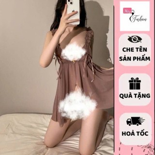  Váy Ngủ Ren 2 Dây Cài Ngực Trước Sexy Xuyên Thấu Gợi Cảm Nữ Đầm Ngủ Ren Hai Dây Hở Lưng Quyến Rũ -Mây Fashion 