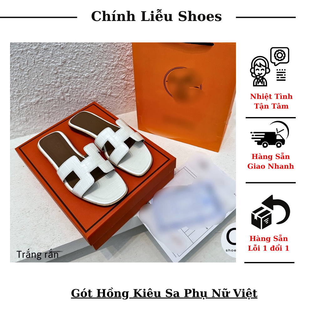 Dép lê HM chất da rắn cao cấp - 4 màu sành điệu