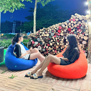 Ghế lười hạt xốp Thun mát size S-M, sẵn hạt xốp, vải thun mềm mát đàn hồi co giãn [Toàn Quốc]