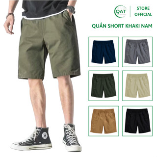 Quần short kaki nam Visco dáng rộng, quần lửng Hàn Quốc vải co giãn, lưng thun, dây rút, quanaoquangthanh