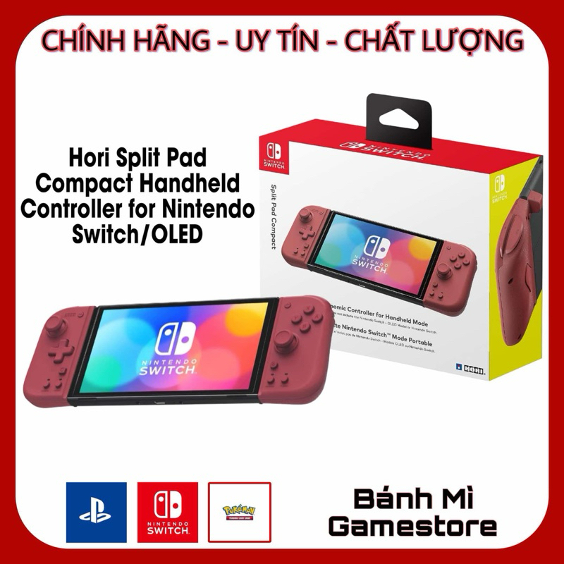 Tay cầm chơi game Hori Split Pad Compact Handheld Controller - Apricot Red cho Nintendo Switch