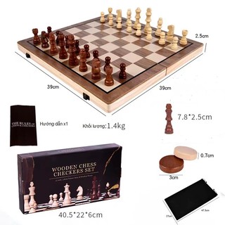  Bàn cờ vua size lớn 38cm bằng gỗ có nam châm có thể gấp lại gọn gàng chắc chắn 