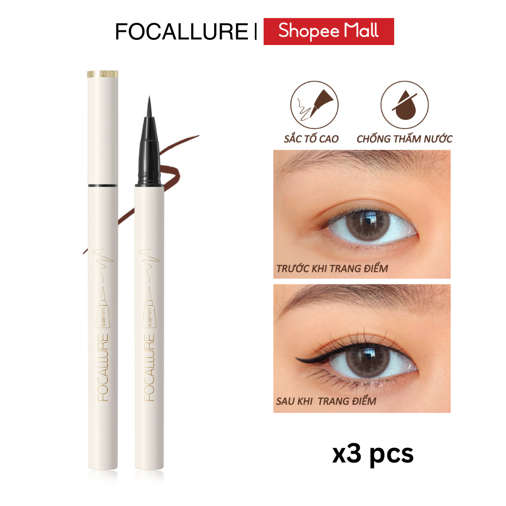  COMBO 3 Bút Kẻ Mắt Focallure Nhanh Khô Chống Nước Hiệu Quả Lâu Trôi 0.6gx3 