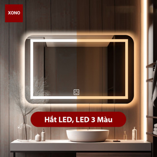 Gương led hình chữ nhật treo tường hiệu XONO, bao bể vỡ, gương siêu nịnh mặt, nhiều kích thước